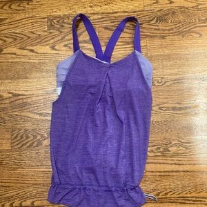 Lululemon purple tank top with built in sports bra. Size 4
